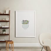 "Succulent figure 1" - Art Print in celadon by Stacey Meacham - In a Room