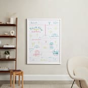 "Palmetto Bluffs Calligraphy Map" - Art Print in Teal by Megan Kelso - In a Room