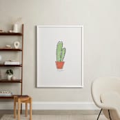 "Cactus Fig. 2" - Art Print in Celadon by Stacey Meacham - In a Room