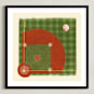 "Dinger 2 Diamond in the Rough" - Art Print in Clay by Kamala Nahas - Framed