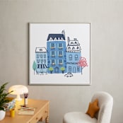 "Paris, J'adore" - Art Print in Parisian Blue by Ali Macdonald - In a Room