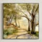 "Dreamy Olive Trees" - Art Print in Olive Green by Bethany Hackmann - Framed Canvas