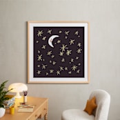 "Good Night Moon and Stars" - Art Print in Dark by Patrice Horvath - In a Room
