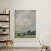 "Rosy Tomorrow II" - Art Print in Grey Blue by Stephanie Goos Johnson - In a Room