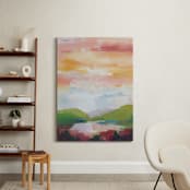 "Leaving Ojai" - Art Print in Vibrant Pink by sue prue - In a Room