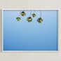 "Upside" - Art Print in Sky Blue by Kitty Seeber - Framed