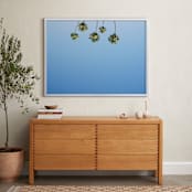 "Upside" - Art Print in Sky Blue by Kitty Seeber - In a Room