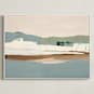 "Slate Gray Seascape" - Art Print in Slate Gray Blue by Caryn Owen - Framed Canvas