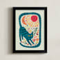 "Synchronized Nature" - Art Print in abysmal teal by Megan Zang - Framed
