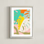 "Tropical Vibes" - Art Print in Olive Green by Dominique Vari - Framed