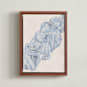 "Groove" - Art Print in Cerulean by Pati Cascino - Framed Canvas