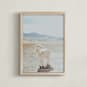 "Llama Chill" - Art Print in Cream Beige by Tai - Framed