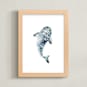"Celestial Sharks" - Art Print in Stormy Blue by Katrina Pete - Framed