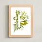 "Floral Monogram with Fern. Letter F" - Art Print in grass green by Helga Wigandt - Framed
