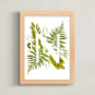 "Floral Monogram with Fern. Letter N" - Art Print in Pistachio Green by Helga Wigandt - Framed