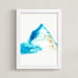 "The Summit" - Art Print in ice blue by Christi Parks - Framed