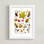 "An Autumn Walk in the Park" - Art Print in Autumn Orange by Alf and Auguri - Framed
