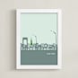"NYC Pop Art City " - Art Print in Slate, Shamrock by Lauren Manas - Framed