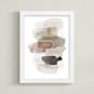 "Softly Stacked" - Art Print in Fawn by Melanie Severin - Framed