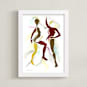 "Abstract Figure Collage, Movement VII" - Art Print in Wine by Kathleen Ney - Framed