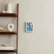 "Iris I, Colorful Floral" - Art Print in Sky Blue by Kathleen Ney - In a Room