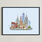 "My love for new york" - Art Print in sky by Ariel Troche - Framed
