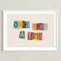 "Once Upon a Time" - Art Print in Azure Blue by Inkblot Design - Framed