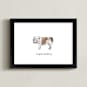 "English Bulldog" - Art Print in Brown by Megan Kelso - Framed