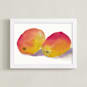 "Marvelous Mangos" - Art Print in Rose Red by Amelia Gluba - Framed