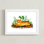 "Sumatran Tiger" - Art Print in Orange by Alf and Auguri - Framed