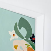"Bird of Paradise Diptych II" - Art Print in Turquoise by Caryn Owen - Frame Close-up