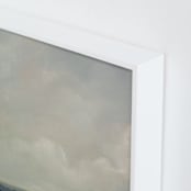 "Rosy Tomorrow I" - Art Print in Grey Blue by Stephanie Goos Johnson - Frame Close-up