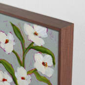 "Floral Abstract in Icy Blue" - Art Print in Sky Blue by Katie Mulder - Frame Close-up