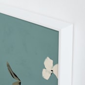 "Cool Tone Abstract Botanical II" - Art Print in Smokey Turquoise by Caryn Owen - Frame Close-up