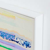 "Happy Inside" - Art Print in Apricot Sunshine by HAPI ART - Frame Close-up
