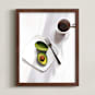 "Flatlay Avocado" - Art Print in Bright White by Kinga Subject - Framed