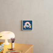 "Narwhal Magic" - Art Print in Deep Sea Blue by Sabrina Excene - In a Room