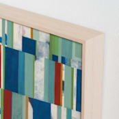 "Sifting Through the Pieces" - Art Print in Sage Green by Pippin Schupbach - Frame Close-up