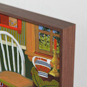 "Cozy Home" - Art Print in Yellow Ochre by Arrin Kartel - Frame Close-up