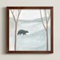 "Bear in Winter" - Art Print in Gray by Sarah Holden - Framed