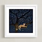 "starry sky leopard" - Art Print in navy by Cass Loh - Framed