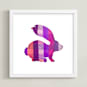 "Pink Party Bunny" - Art Print in Silhouette Pink by Jeff Preuss - Framed