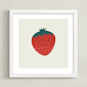 "Simple Strawberry" - Art Print in Eggshell by Amy Mullen - Framed