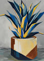 "Get To The Point" - Wall Mural in Royal Blue by Marla Beyer - Full Size