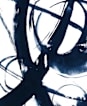 "Quietly Alive" - Wall Mural in Navy by Roann Mathias - Full Size