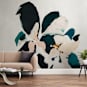 "Botanical Series #4" - Wall Mural in Sea Green by Caryn Owen - In a Room