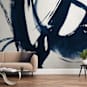 "Quietly Alive" - Wall Mural in Navy by Roann Mathias - In a Room