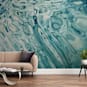 "Slip" - Wall Mural in Aqua by Kelly Johnston - In a Room