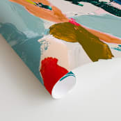 "Spring Botanical Series #3" - Wall Mural in White by Caryn Owen - Close-up