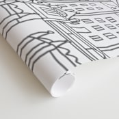"Study Abroad" - Wall Mural in White by Krissy Bengtson - Close-up
